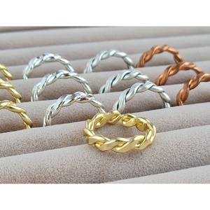 Gold and Silver Plated Trendy Fashion <b>Rings</b> with Twisted Design for Retail Resellers - Product Image 1