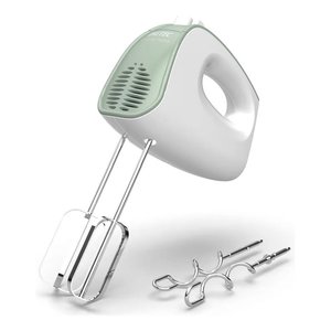 Batidora de Mano Crea&Crema 500W 5 Velocidades con Batidores y Ganchos para Amasar Blanco Verde - Product Image 1