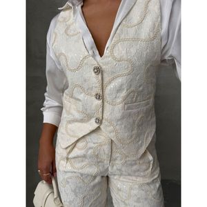 Chaleco Vaquero Bordado para Mujer TOPSHOW - Chaqueta sin Mangas Elegante 100% Algodón para Uso Casual, Venta al Por Mayor Disponible - Product Image 4