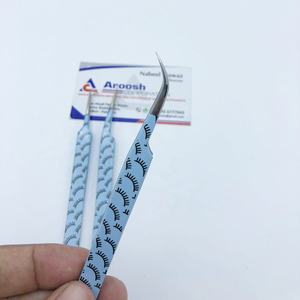 Haute qualité en acier inoxydable pointe pointue J courbe pince à cils 90 degrés Extension de cils fibre professionnelle en gros - Product Image 5