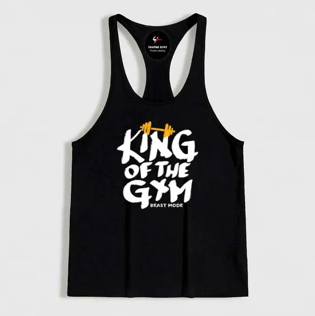 Gym Muscle Mouwloze Stringer Custom Merk Katoenen Rug Kleding Bodybuilding Singlets