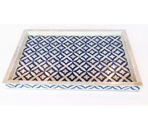 Plateau de service décoratif coréen de couleur personnalisée, plaque rectangulaire en incrustation d'os pour le camping en plein air et les restaurants - Product Image 4