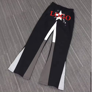 Pantalones Deportivos Acampanados para Hombre, Cintura Elástica con Cordón, Transpirables, Casuales, con Logotipo Estampado en Letras Negras en la Pierna Izquierda, Estilo Otoñal - Product Image 5