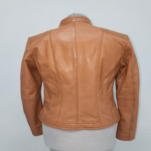 แจ็กเก็ตยาวสำหรับผู้หญิงทำจากหนังวัวแท้แบบดึงขึ้นเพื่อใช้ในชีวิตประจำวัน - Product Image 2