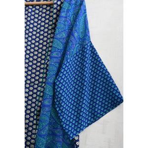 Plus Size Casual Knee Length Breathable Short Silk <b>Kimono</b> Robe Patchwork Indian Print Autumn Night Gown Gift for Her - Product Image 4