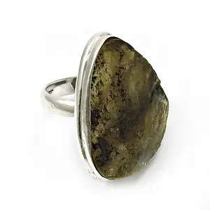 Blue Labradorite Ring 925 Sterling Silver Raw Rough Uncut Gemstone Band Ring Wholesale jewelry India