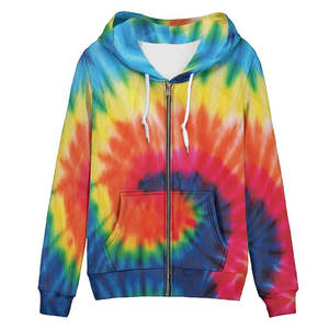Sweat à capuche imprimé tie-dye avec fermeture éclair, sublimé, personnalisez vos propres sweats en gros - Product Image 6