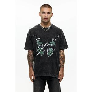 Camiseta Vintage personalizada de 230g y 250g, camiseta de gran tamaño para hombre, camisetas de lavado ácido, ropa de calle DTF con estampado, camiseta de lavado ácido - Product Image 4