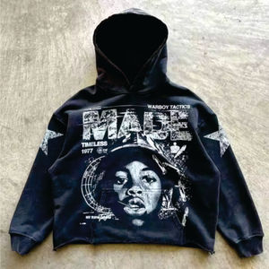 เสื้อฮู้ดแบบสวมหัวมีฮู้ดผ้าฟลีซสำหรับทั้งชายและหญิงผ้าคอตตอน100% 400 GSM เย็บปักลายดิจิตอลได้ตามปกติ - Product Image 5