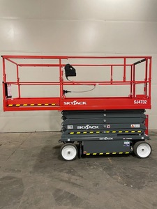 Plataforma Elevadora de Tijera Eléctrica Jack SJ3220, Alcance de 20', Capacidad de 900 LB, 24 Voltios, Neumáticos con Amortiguación Suave, Montacargas de Combustión Interna - Product Image 6