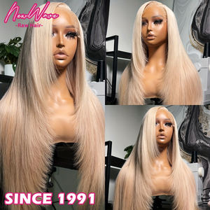 Peluca de Cabello Humano Natural NewWave Virgen de 40 Pulgadas, 13X4 13X6, <span class=keywords><strong>Rubio</strong></span> Miel <span class=keywords><strong>Ceniza</strong></span> 613, con Frente de Encaje, Rizada, sin Pegamento, 360 Full HD, Larga - Product Image 5