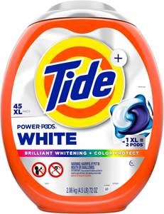 Cápsulas de Detergente para Ropa Tide Power PODS Blancas, 45 Unidades, Blanqueamiento Brillante + Protección del Color - Product Image 2
