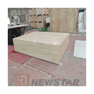 Newstar tùy chỉnh hiện đại sợi thủy tinh Bàn cà phê với đánh bóng travertine bề mặt đá cẩm thạch phong cách đương đại Thiết kế bàn cà phê - Product Image 6