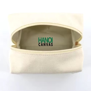 Wholesale Custom Fashion Plain Pattern <b>Makeup</b> Pouch Canvas Cosmetic <b>Travel</b> <b>Bag</b> with Zipper | OEM & ODM - Product Image 3