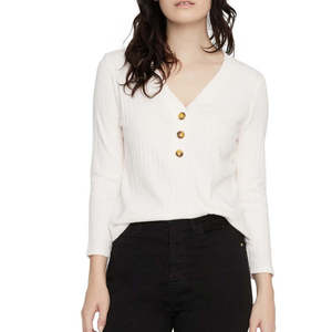 Camicia da donna Sanctuary Aiden in maglia con bottoni, colore avorio, vestibilità ampia XL, ideale per l'ufficio, primavera o autunno - Product Image 2