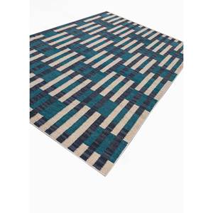 Alfombras de Lana con Diseño Geométrico Azul, Hechas a Mano, Tejido Plano, para Dormitorio/Sala de Estar, Rectangulares, para Pasillo, ADWL-13146, para Adolescentes - Product Image 2
