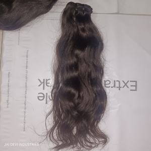 Alta calidad 100g Remy Hair Soft Straight Loose Wave Style Raw Indian Temple Extensión de cabello Genius Weft de Indian Temple - Product Image 3