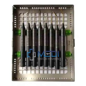 Periotomo Periodontal Flexible, Recto y Curvo, Instrumento de Implante Dental, 8 Piezas, Acero, Manual, Profesional - Product Image 5