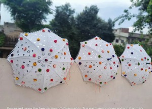 Toile de fond décorative multicolore pour parapluie et parasol pour décorations de plafond de mariage, fête, événement, décoration de temple suspendue - Product Image 2