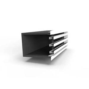 Grille d'aération dissimulée Aircontrol, profil blanc, 4 ouvertures, 1200x150mm, en aluminium, installation facile, design minimaliste - Product Image 2