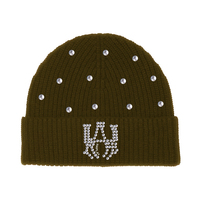 Nouvelle Arrivée Bonnets Unisexe en Acrylique Tricoté avec Lettres, Doublure en Satin Double Couche, Épais et Chaud, Style Fantaisie pour l'Extérieur et le Streetwear, OEM