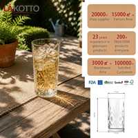 LAKOTTO Verre à eau en cristal taillé Starburst 440 ml, verrerie en gros, approvisionnement en vrac, cadeau promotionnel pour hôtel et bar, logo personnalisé