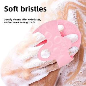 Silicone Bath Massage Brush Soft Flexible <b>Back</b>-scrubbing Shower Brush Facial Cleansing Brush Exfoliating Body <b>Scrub</b> Bathing - Product Image 3