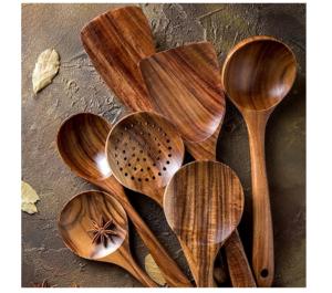 Mango Natural <b>Wood</b> Salad Server Set of 2 Handmade Unique Kitchenware - Product Image 3