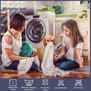 Protector de colchón de tamaño Queen, almohadilla de Cubierta acolchada impermeable, bolsillo profundo, suave <span class=keywords><strong>y</strong></span> cómodo, transpirable, vinilo gratis (Queen) - Product Image 6