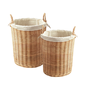 Premium Luxury HANDWOVEN RATTAN BASKET with Handles Cotton Liner <b>Hamper</b> Basket <b>Laundry</b> Organizer Home Decor - Product Image 1