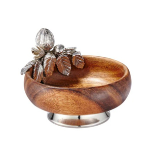 Tazón de madera con acabado de nogal moderno, diseño Floral ecológico, ensalada o decoración para fiesta de boda, frutero seco pulido - Product Image 2