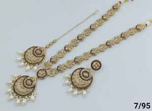 ชุดสร้อยคอยาวและต่างหูแบบอินเดียโบราณ ดีไซน์ทันสมัย ชุบทอง ประดับด้วยโลหะผสม สำหรับผู้หญิง - Product Image 3