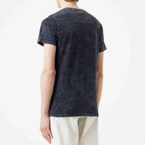 เสื้อยืดคอกลมสำหรับผู้ชายฟอกสีผ้าคอตตอนไซส์ใหญ่พิเศษ - Product Image 1