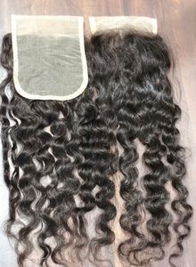 Vente en gros 100% cheveux vierges indiens tissage bouclés noir 4x4 fermeture brut non traité donneur unique dentelle transparente pour les femmes - Product Image 3