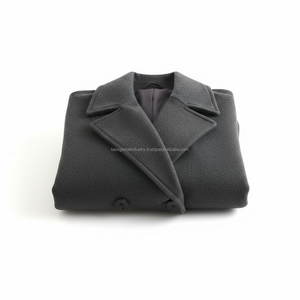 Abrigo de Lana Cruzado Gris Carbón Personalizado para Mujer, Fabricante OEM y de Marca Privada - Product Image 6