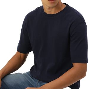 Camiseta de hombre de alta calidad, 100% algodón, color sólido, camiseta informal con cuello redondo para hombre, ropa de primavera y verano para hombre - Product Image 5