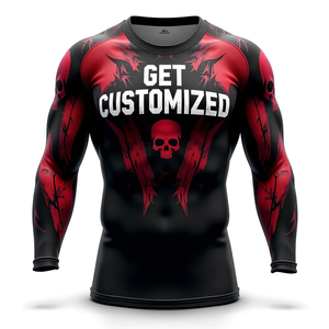 Breathable Jiu Jitsu Rashguard <b>BJJ</b> MMA Compression Wear Long Sleeve Fight Training Sports <b>T</b>-<b>Shirt</b> Custom Logo Available - Product Image 2