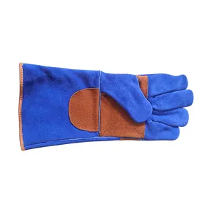 Handveiligheid Lederen Lasser Garde B Koeienhuid Gespleten Lederen Blauw Lederen Werk Booglassen Handschoenen Van India