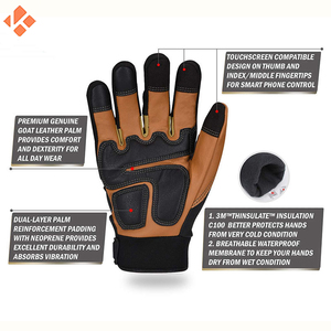 ถุงมือช่างหนังแบบเต็มนิ้วถุงมือนิรภัยสำหรับ2024 - Product Image 6