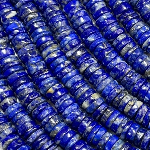 Natural Lapiz Lazuli Smooth Round Heishi <b>Beads</b> <b>Blue</b> Gemstone with Center Drill Tier Shape 5-5.5MM 14 Inch Long Strand - Product Image 6
