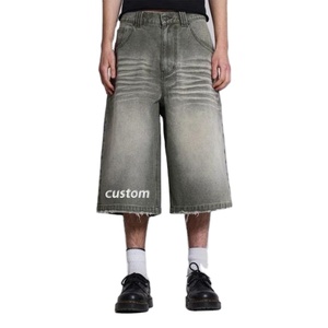 Custom <b>Embroidered</b> Straight Breathable Summer <b>Jeans</b> Shorts Unisex Loose Fit Denim High Quality Streetwear Wholesale - Product Image 3