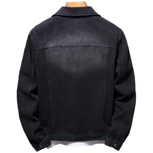 Venta al por mayor Boy Denim Jacket Men Solid Ripped Button up Flap Detail Black Denim Jacket - Product Image 2