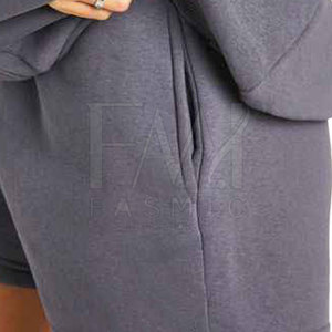 Conjunto de chándal de dos piezas ajustado para mujer de algodón 100% al por mayor para chándal cómodo de gran tamaño con logotipo personalizado - Product Image 6