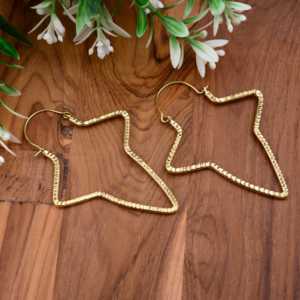 Bohemia <b>Vintage</b> Geometric <b>Gold</b> Plated Fashion Hoop <b>Earrings</b> for Women Hot Selling Jewelry Brass Material - Product Image 5