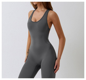 Monos de baile de yoga con espalda ahuecada personalizados, traje de cuerpo de mujer, conjuntos de fitness de gimnasio de una pieza, entrenamiento deportivo personalizado para correr para mujer - Product Image 3