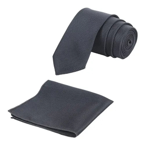Conjunto de Corbata y Pañuelo de Bolsillo de Color Sólido para Hombre |   Conjunto de Corbata Clásica Formal para Bodas y Negocios |   Set de Regalo de Microfibra Premium para Hombre - Product Image 3