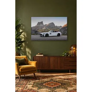 Fida White Mercedes-AMG Roadster in Rocky Mountains <b>Canvas</b> Print - Product Image 2