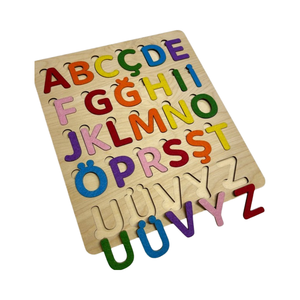 Rompecabezas de Madera con Letras y Números Forrado en Fieltro Montessori, Juguete de Aprendizaje Temprano de Matemáticas, Tablero Táctil de Conteo para Niños OEM ODM MOT-0029 - Product Image 1