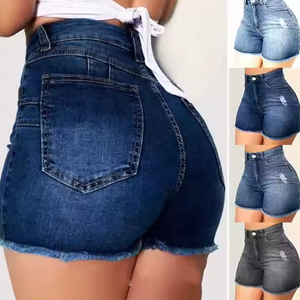 Venta de pantalones cortos vaqueros para mujer con logotipo personalizado, pantalones cortos vaqueros para mujer, pantalones cortos vaqueros para mujer de buena calidad - Product Image 6