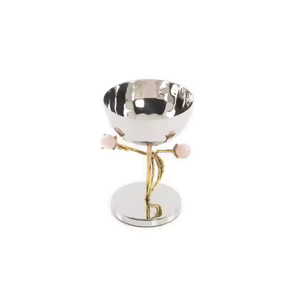 Bol de service en métal nickelé rond en aluminium au design exclusif avec détails complexes gravés à la main inspirés au meilleur prix - Product Image 5